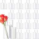 Didaey 48 Pcs Thin Cylinder Vases Set for Centerpieces 2.5'' Diameter 2mm Thickness Clear Glass Vase Hurricane Floating Candle Holder for Wedding Table Decoration (2.5'' X 5'',6'',8'')