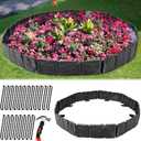 Garden Edging Border,32 FT Plastic Landscape Edging No Dig for Flower Beds, Garden Borders and Edging for DIY Outdoor Patio Balcony Yard Walkway (40 PCS, Black)