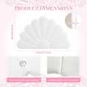 Sliner Scalloped Velvet Headboard Cushion Creamy White Seashell Upholstered Headboard Cushion Queen Size Upholstered Platform Bed Coastal Decor for Teen Girls Bedroom, 59"L x 1"W x 39"H