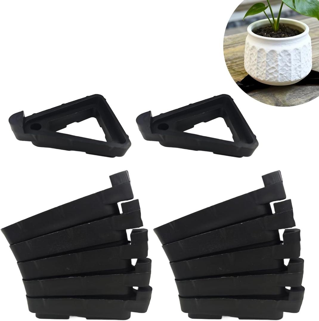 Plant Pot Feet & Risers - 12 Pcs of Planter Feet for Outdoor Pots,Plant Risers for Pots Outdoor,Pot Feets for Indoor Outdoor Planters & Gardening Plant Container (Black)