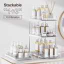 Delamu 2-Tier Multi-Purpose Bathroom Under Sink Organizers and Storage, Stackable Kitchen Pantry Organization, Pull Out Medicine Cabinet Organizer with Movable Dividers, White, 4Pack