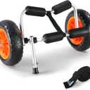 VEVOR Kayak Cart, 250lbs Load Capacity, Foldable Kayak Dolly Aluminum Kayak Wheels with 10'' Solid Tires for Kayaks Carrier Canoes Paddleboard Kayak Trolley Float Mats Jon Boats