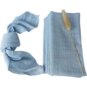 EHLDekol Cheesecloth Gauze Cloth Napkins 6 Pack 16x16 Inches 100% Natural Soft Cotton Weddings Decorative Parties Family Everyday Use Bulk Linen Dinner Napkins (Baby Blue, 6 Pack)