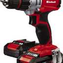 Einhell TE-CD Power X-Change 18-Volt Cordless 2-Speed 1250 RPM MAX, 20+1 Torque Setting Workshop Drill/Driver, w/Case, Belt Clip, Keyless Chuck, Built-in LED, Kit (w/ 2x1.5-Ah Battery + Fast Charger)