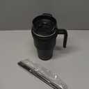 ALOUFEA 20 oz Insulated Coffee Mug Tumbler with Handle, Stainless Steel Travel Mug Tumbler with Lid and Straw,Double Wall Vacuum Leak Proof Ice Coffee Thermal Cup, Black