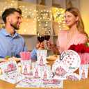 Pink Valentines Day Decorations Galentines Day Plates and Napkins Sets Heart Love Disposable Tableware for Birthday Baby Shower Engagements Weddings Anniversary Party Serves 24
