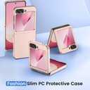 Ruky for Galaxy Z Flip 6 Case, Hard PC Ultra Slim Shockproof Protective Cover, Support Wireless Charging Full Body Drop Protection Case for Samsung Galaxy Z Flip 6,Dark Gold