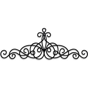 Zhengmy 15.7 x 5.5 Inch Rustic Metal Scroll Wall Art Decor Black Wrought Iron Wall Decor for Home Living Room Bedroom Doorway Over Bed/TV Long Narrow Hanging Ornaments