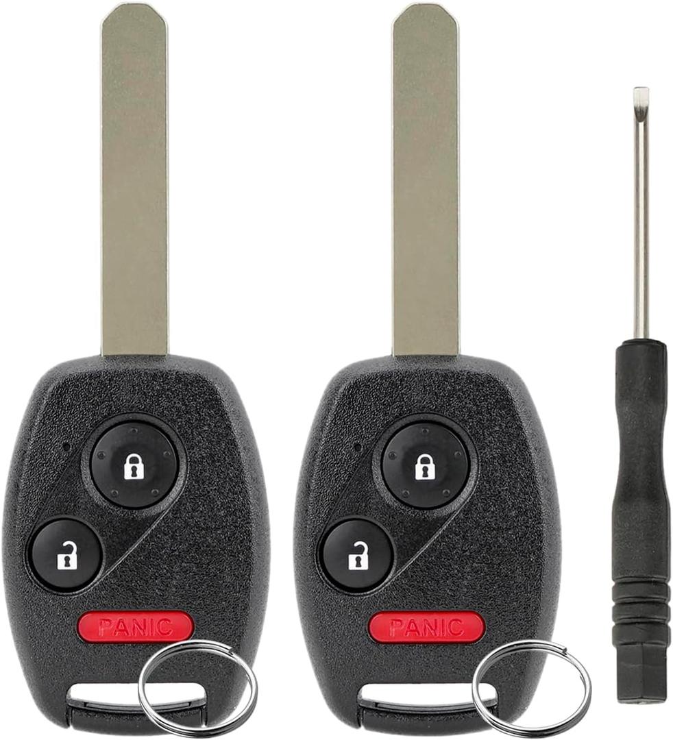2PCS Car Key fob Fits for Honda CR-V 2007 2008 2009 2010 2011 2012 2013/CR-Z 2011- 2014 2015/Fit/Insight/Accord Coupe/Crosstour Keyless Entry Remote Control MLBHLIK-1T(35111-SWA-306A)