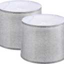 PATIKIL Lamp shades for Table Lamps Set of 2, 11.4" Top x 12.6" Bottom x 9.8" High Drum Lamp shades for Floor Lamps Medium Linen Lampshade Easy Assembly for Lamp Replacement, Gray