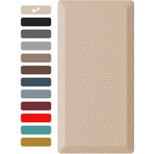 Ophanie Kitchen Mats for Floor, 3/4 Inch Thick Kitchen Rugs, 20'' x 48'' Anti Fatigue Standing Cushioned Mat, Waterproof,Comfort Ergonomic Mat for Office, Home, Sink, Beige Non-Slip Bottom