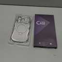 3 in 1 for iPhone 17 Pro Case with 360 Spin Magnetic Stand, 1X DIY Glitter Cardstock +1X Screen Protector, [Fit for Magsafe]Cute Wavy Trendy Glossy Clear Phone Cover for Women Girls 6.3Inch, Silver