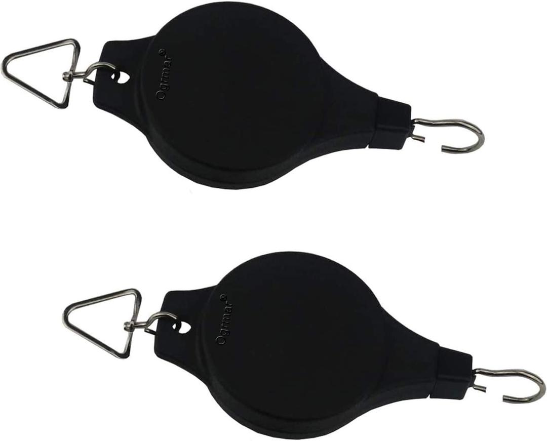 Ogrmar 2PCS Plant Pulley Retractable Pulley Plant Hanger Hanging Flower Basket Hook Hanger for Garden Baskets Pots and Birds Feeder in Different Height Lower and Raise Pack of 2 (Black) Ogrmar 2PCS Plant Pulley Retractable Pulley Plant Hanger Hanging Flower Basket Hook Hanger for Garden Baskets Pots and Birds Feeder in Different Height Lower and Raise Pack of 2 (Black)