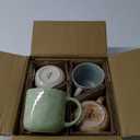 12 OZ Coffee Mugs Set of 4, Modern Ceramic Coffee Mugs Set with handle for Tea/Latte/Cappuccino/Milk/Cocoa. (colorful)