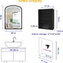 20" x 28" Black LED Bathroom Medicine Cabinet Mirror, Lighted Medicine Cabinets with Mirrors and Storage Wall Mount & Recessed, Dimmable 3 Lighting Colors and Anti-Fog, 1 Organizer, Daisy Beaded Frame