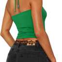 REORIA Women's Sexy Halter Backless Double Lined Tank Top Y2k Trendy Camisole Crop Tops (S)