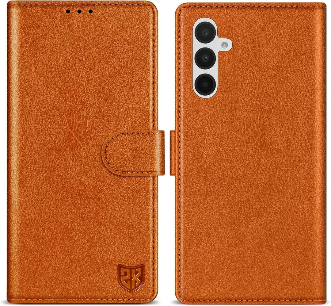 ZZXX for Samsung Galaxy A16 Wallet Case with [RFID Blocking] Card Slot Kickstand Magnetic Closure Leather Flip Protective Phone Case for Samsung Galaxy A16 Case Wallet(Brown-6.7 inch)