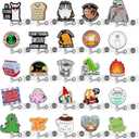 SOWPOPY 25 Pcs Funny Badge Reel Bulk Pack, Cute Nurse Badge Reel with Retractable Clip Decorative Name ID Work Badge Holder for CNA RN LPN MA Medical Healthcare Student Teacher Nursing Week Gifts