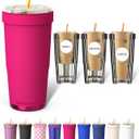 Frost Buddy Togo Buddy | 30 oz Stainless Steel Vacuum Insulated Tumbler | To Go Coffee Cup Iced Coffee Cups, Iced Coffee Sleeve, Travel Mug, Thermal Cup for Hot & Cold Drinks, Dunkin Cup (Berry)