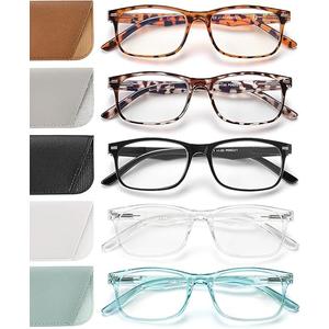 5 Pack Reading Glasses For Women,Spring Hinges, Sturdy and Durable