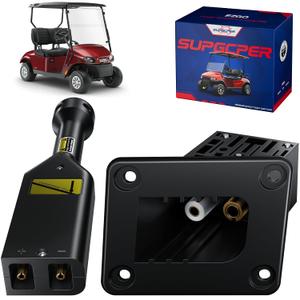 EZGO 36V PowerWise Charger Receptacle and Plug, Golf Cart Battery Charger Port and W/Handle Plug for 1996-UP EZGO TXT Medalist Electric, EZGO Charger Plug Socket Replace OEM# 73345-G01, 73063-G01