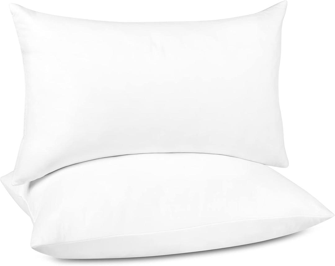 puredown Lumbar Pillow Inserts 12 x 20 (Pack of 2, White), Filled with Feather and Down, Decorative Pillows for Couch, Home Decor