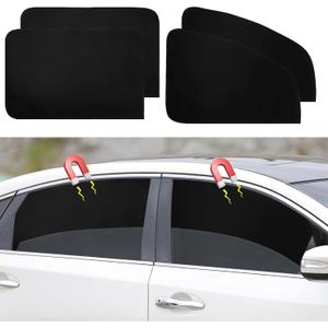 Ovege Car Window Shades Magnetic 4pcs-Blackout Side Window Shade for Baby in Car Privacy Curtain UV Protection
