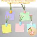 2 x 5pcs Mini Vase Magnets for Fridge, Cute Mini Magnetic Vases Funny Tiny 3D Plant Vase Decorations with Artificial Flowers for Home Office Kitchen Refrigerator Locker Decor