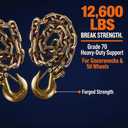 NBJINGYI 2-Pack 1/4" x 36" Grade 70 Trailer Safety Chains with Forged Clevis Hooks, 12,600 lbs Break Strength, Zinc-Plated Steel for Boat, Utility and RV Trailers