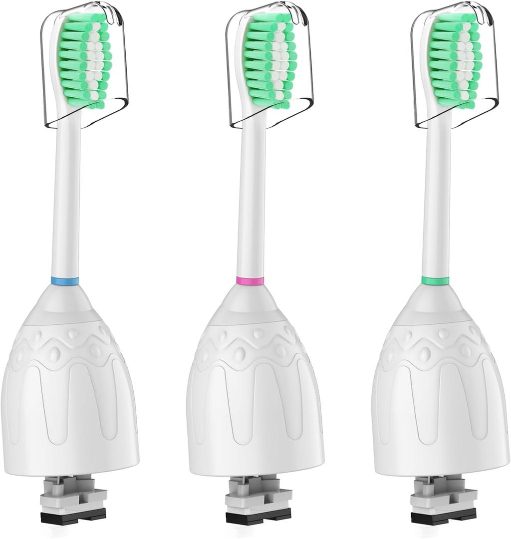 Replacement Toothbrush Heads for Philips Sonicare E-Series/Essence/Xtreme/Elite and Other Screw-on Electric Toothbrush Models, 3 Pack, Dupont Bristles