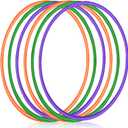 Sratte 12 Pcs Toy Hoop for Kid Detachable Adjustable Toy Hoop Colored Exercise Ring Plastic Circle for Kid Teen Gymnastics Equipment Require Self Assembly(28 Inch,Purple,Green,Orange)