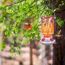 Hummingbird Feeders for Outdoors with Ant Moat, Hand Blown Glass Hummingbird Feeder, 4 Feeding Ports with Perch, Outdoor Garden Dcor, 15 OZ, Orange