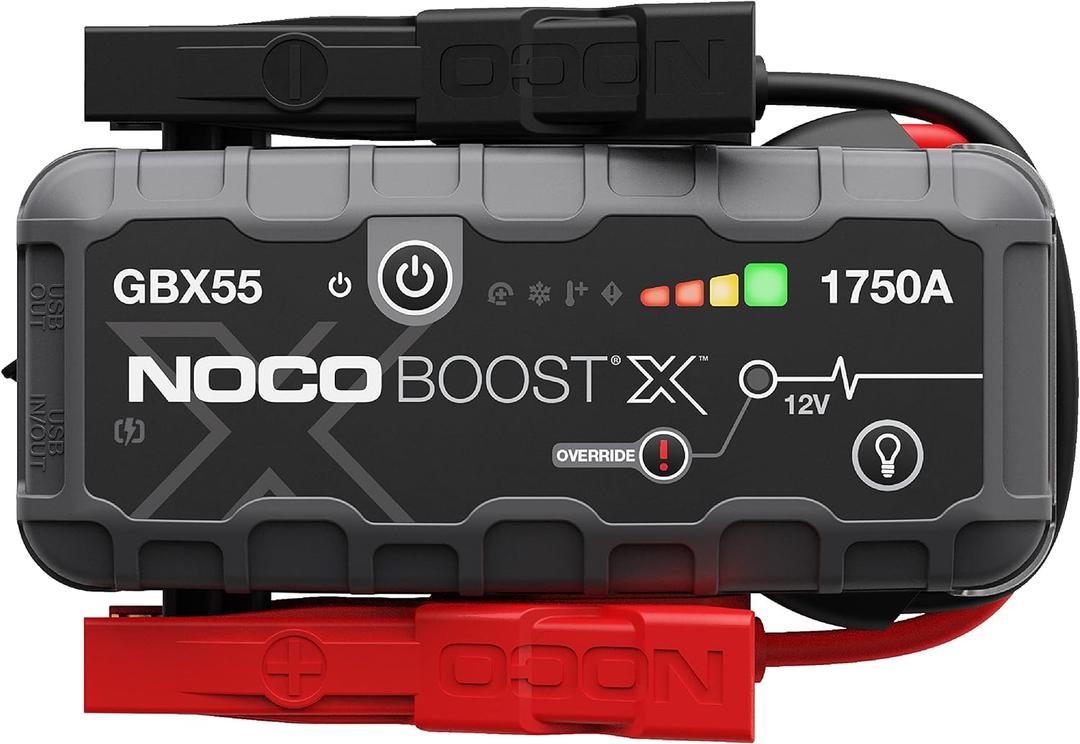 NOCO Boost X GBX55: 1750A UltraSafe Jump Starter  12V Lithium Battery Booster Pack, Portable Jump Box, Power Bank & Jumper Cables - for 7.5L Gas and 5.0L Diesel Engines