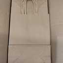 Joybe 100 Pack 5.95x3.25x8 Inch Small Brown Paper Bags with Handles Bulk, Kraft Paper Gift Bags for Birthday Party Favors Grocery Retail Shopping Business Goody Craft Sacks (Plain Natural, 100pcs)