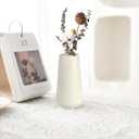 Beige Ceramic Vase, GUKJOB Small Cute Flower Vase for Pampas Grass, Home, Living Room, Dining Table, Farmhouse, Office Decor, Bedroom, Table, and Kitchen Shelf (Beige)