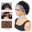 Headband Wig Human Hair Curly Wave Wig Pixie Cut Curly Wig Put on and Go No Gel Short Culy Headband Wigs for Black Women None Lace Front Wig Human Hair 150% Density Natural Black 6 Inch