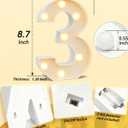 Marquee Numbers Lights Sign with Birthday Music, LED Decorative Light up Number 30 with Remote for Party Anniversary Decorations Wedding Christmas Home Decor, Battery Operated, White Plastic