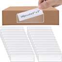Meanplan 100 Pcs Label Holder Self Adhesive Clear Pocket 3x1 Inch Plastic Shelf Tag Sticking Index Card Pocket for Supermarket Library Kitchen Business Bookshelf Mailbox File Cabinet Storage Bin