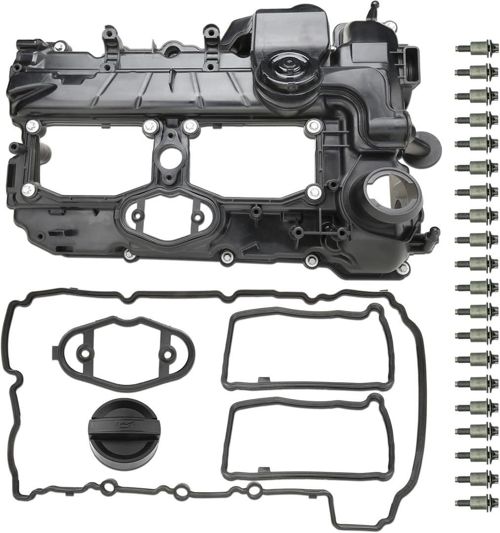 Engine Valve Cover Compatible with BMW 228i 320i 328i GT xDrive X1 X3 X4 X5 Z4 2.0L L4 2012-2018 Replace 11127625477 11127588412