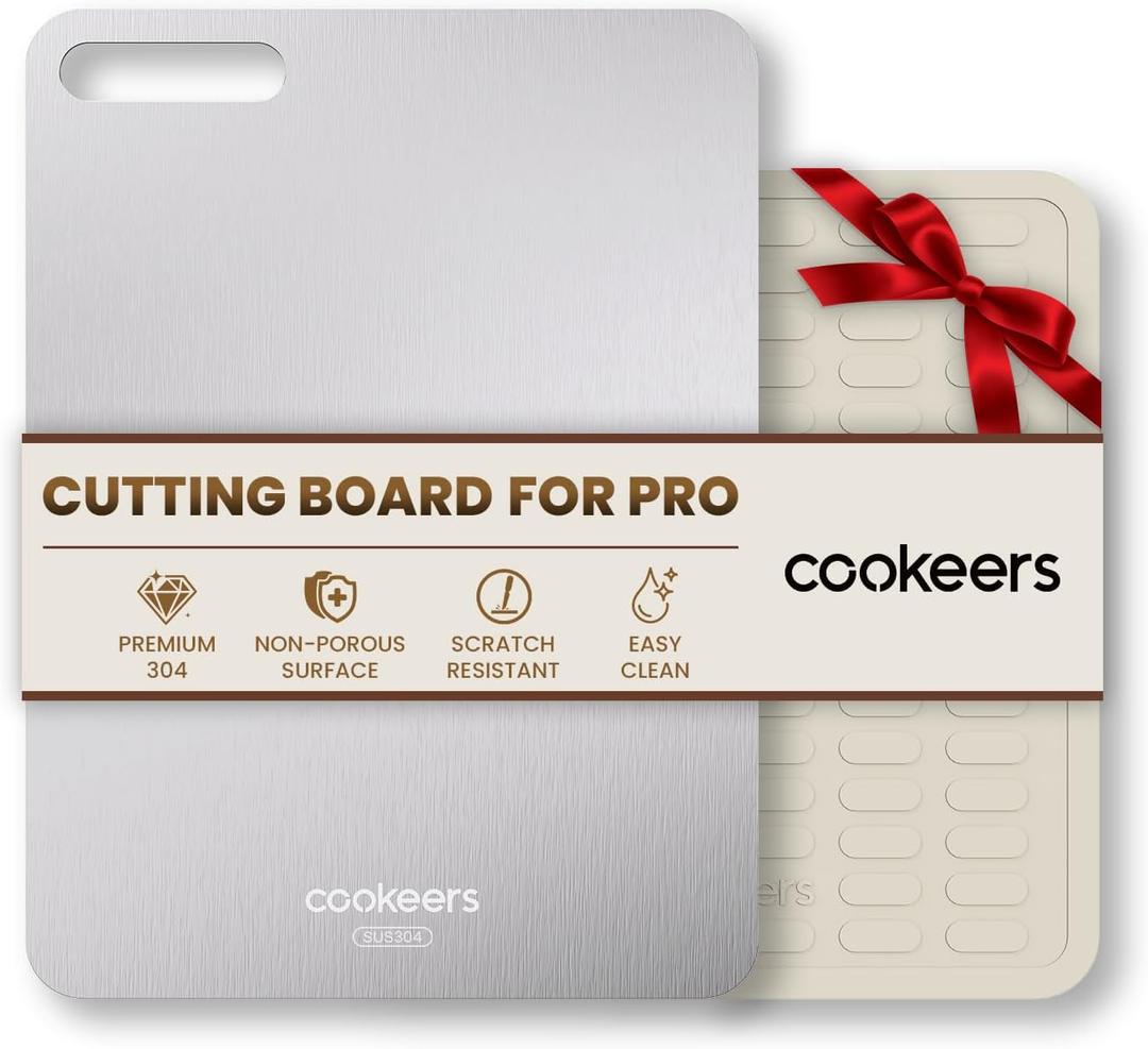 Stainless Steel Cutting Board for Kitchen - Non Toxic Metal Chopping Board Odor-resistant Food Grade Kitchen Cutting Boards 13.5"L x 10"W Dishwasher Safe