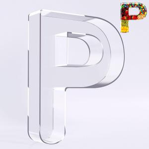 Ledido 10 Acrylic Letter Charcuterie Board Box, Reusable Fillable Serving Tray for Candy Cake Fruit Snack, Easy-Clean Acrylic Charcuterie Tray for Birthday Anniversary Party Decorations, Letter P