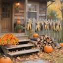 Artificial Flowers for Outdoor Decoration, 2PCS Realistic Fall Faux Petunias Silk Flower Fake Plants No Fade Floral for Home Garden Balcony Yard Porch Indoor Outdoor Fall Decor (Fall Color-1)