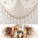 Stuffed Animal Storage Hammock or Net Corner - Large Toy Hammock Net for Stuffed Animals Room Decor - Cute Stuff Animal Organizer Plush Holder - Kids Baby Nursery Essentials Wall Bedroom Home Decor (Standard(41.5"L x 55.2"W x 41.5"H), Flaxen)