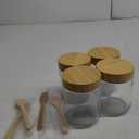 16 OZ Overnight Oats Containers with Lids 4Pcs Glass Storage Jars for Snack Yogurt Wide Mouth Mason Jars with Bamboo Lids for Food Grain Storage