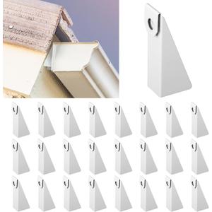 25pcs Aluminum Gutter Wedges for 5-inch K-Style Gutters, Levels Rain Gutters on Angled Fascia for Proper Installation and Drainage for Roof Pitch (1/2 or 28 Slope, White)