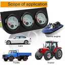 Triple Gauge Set Universal Car Water Temperature Oil Pressure Voltage 52mm