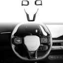 ABS Car Steering Wheel Frame Cover Steering Wheel Button Panel Frame Compatible with Kia K4 GT-Line 2025 Kia EV6 GT-Line 2025 Kia EV3 GT-Line Kia EV4 GT-Line Accessories(Carbon Fiber Style)