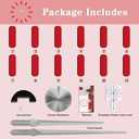 VANGOLD Frameless Wall Clock, 3D Modern Trend Wall Clocks for Living Room Decor, DIY Large Wall Clock Easy to Install Silent and Size Adjustable, Suitable for Kitchen, Farmhouse, Bedroom (Red)