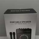 Karaoke Machine for Adults & Kids, Portable Karaoke Machine with 2 Wireless Microphones, Karaoke Speaker with LED Lights Supports USB/AUX in/TF Card for Home Party and Outdoor Event (Pink)