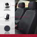 Dickies 2-Piece Deluxe Vegan Leather Seat Covers, Black, Universal